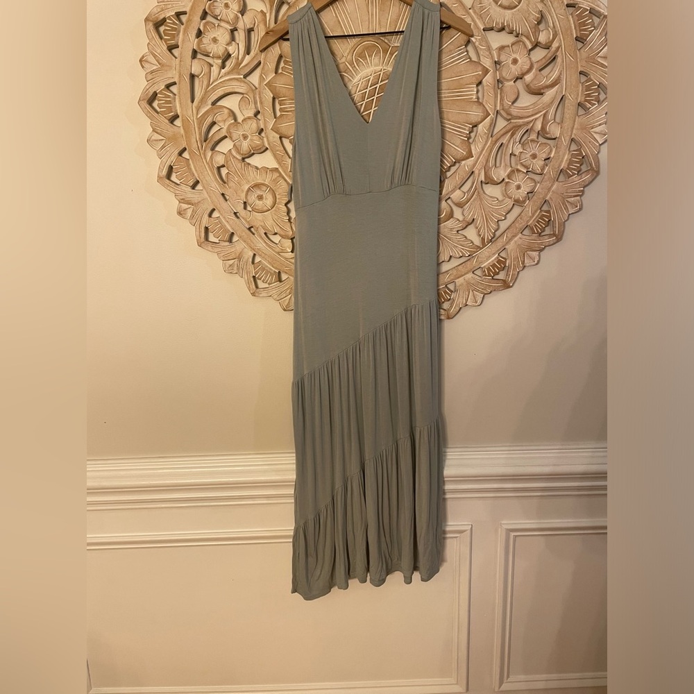 Mikey & Joey Blue Gray Maxi Sleeveless Dess